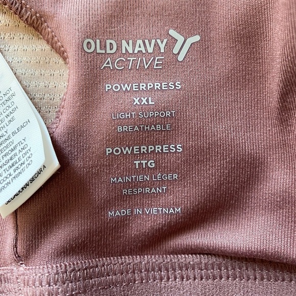 Old Navy Strappy Longline Sports Bra, Light Support, PowerPress, Dusty Rose NWT - Picture 3 of 12